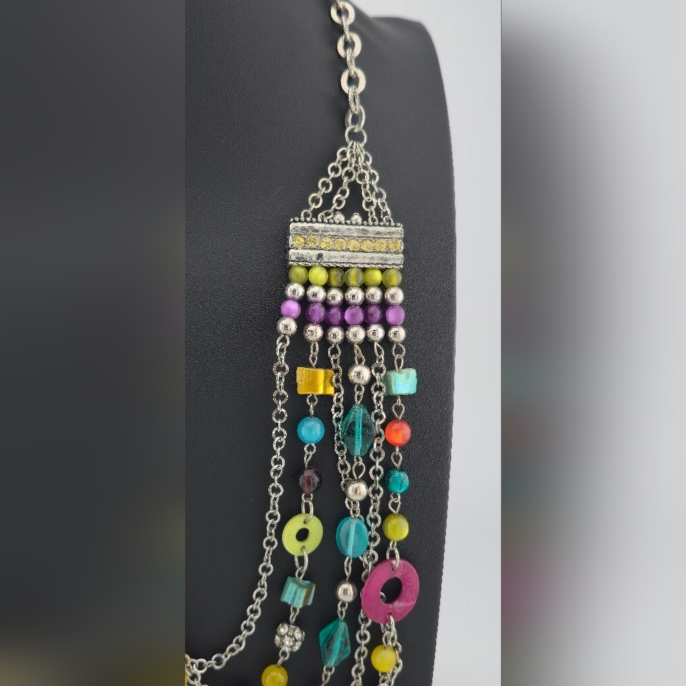 Lane Bryant Multi-Strand Colorful Beaded Necklace 22-28” Adjustable Length - Picture 9 of 9